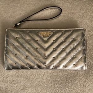 Victoria’s Secret silver wristlet wallet/clutch